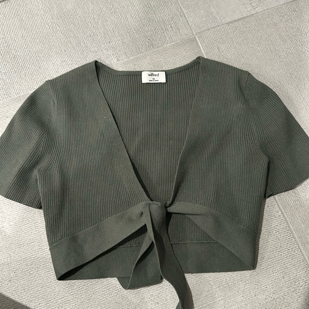 Aritzia Wilfred tie crop top